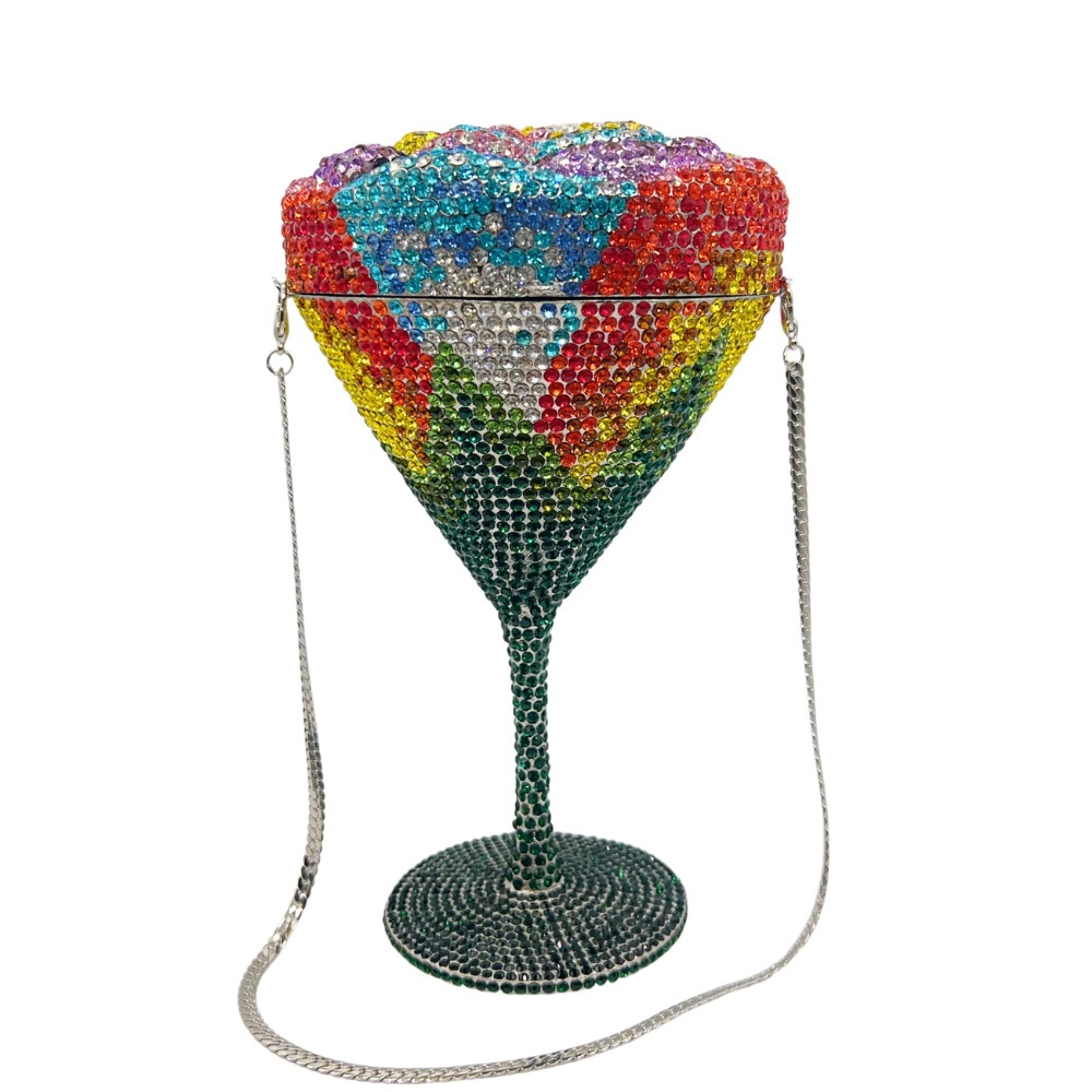 Copa bolsa de embrague nueva taza alta flor con diamantes bolsas de banquete de diamantes bolsas de mano duras