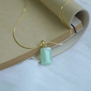 S925 Sterling Silver Hetian Jade Necklace Women's Casual Brand Pendant Accessible Luxury Niche Simple 2024 New Clavicle Chain