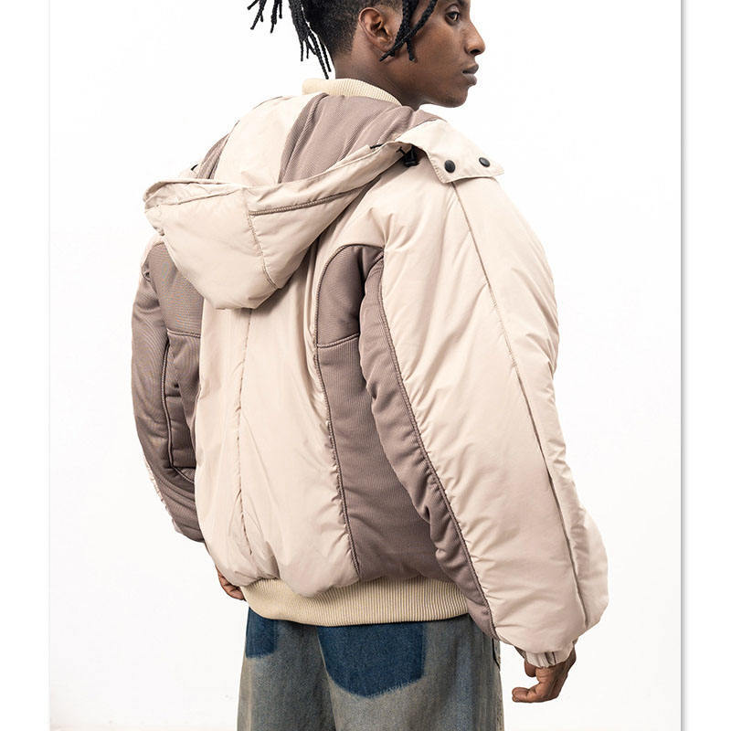 Men's Clothing Ins Hot Winter Patchwork Contrast Color Hooded Functional Style Men And Women Loose Double Layer Zipper Thickened Cotton Jacket Trend_voghion.com
