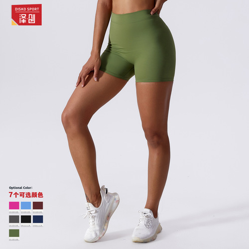 European and American elastic brushed yoga pants buttocks lifting and abdominal tightening fitness pants outer wear running sports pants for women 8175