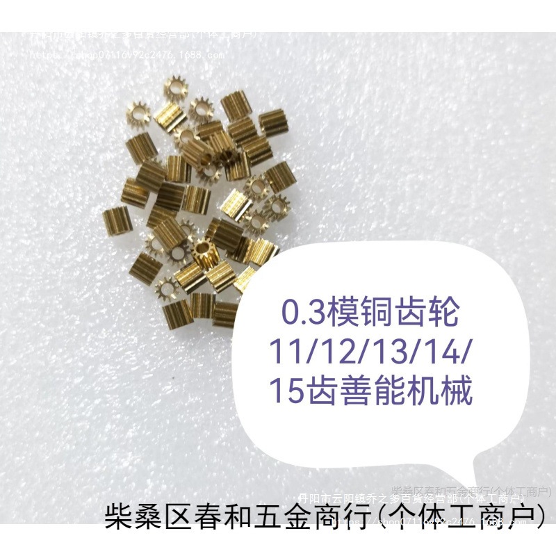 0.3模10/11/12/13/14/15 齿善能机械 铜齿轮 小模数齿轮厚4