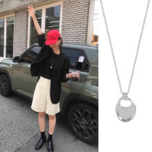 日系马鞍包项链高级感冷淡风韩国ins小众时髦秋冬毛衣链长款