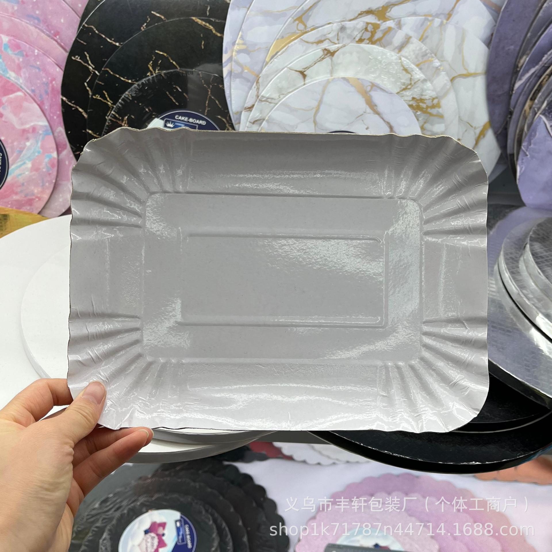 Fábrica directa fiesta bandeja de papel desechable 1200 gramos bandeja de película de aluminio de oro para niños platos de papel de cumpleaños