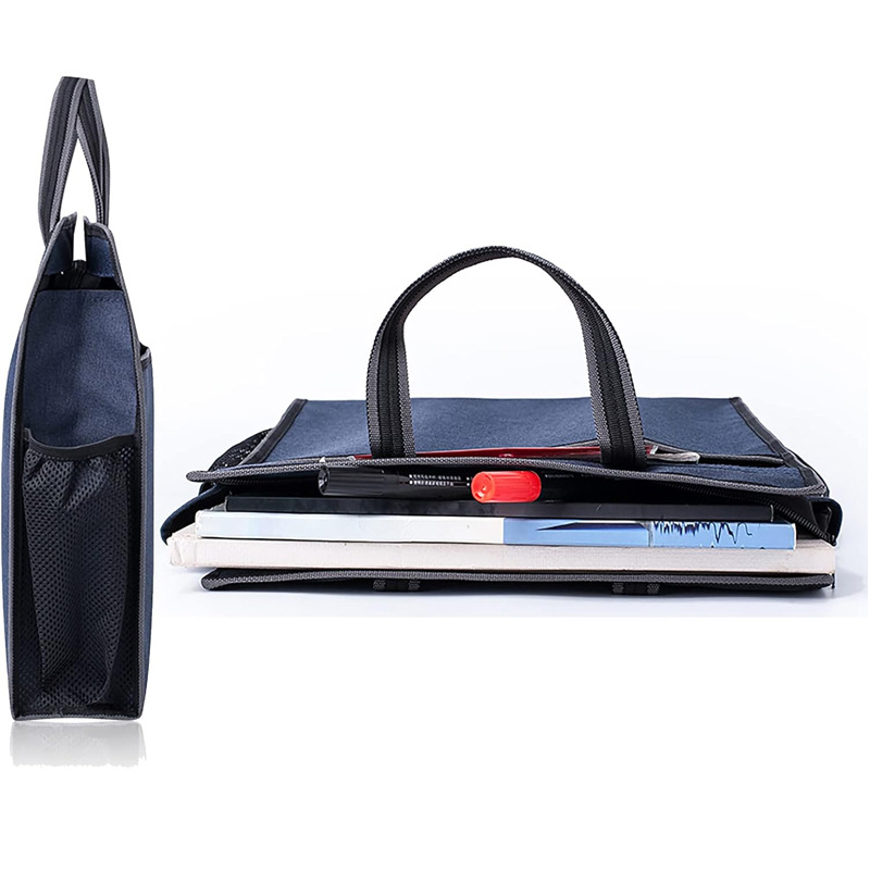 Belt bag with zipper for folders