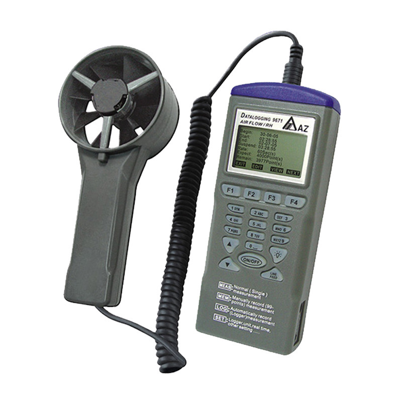 衡欣AZ9671 手持式风速仪 风速记录仪 温湿度风速记录器