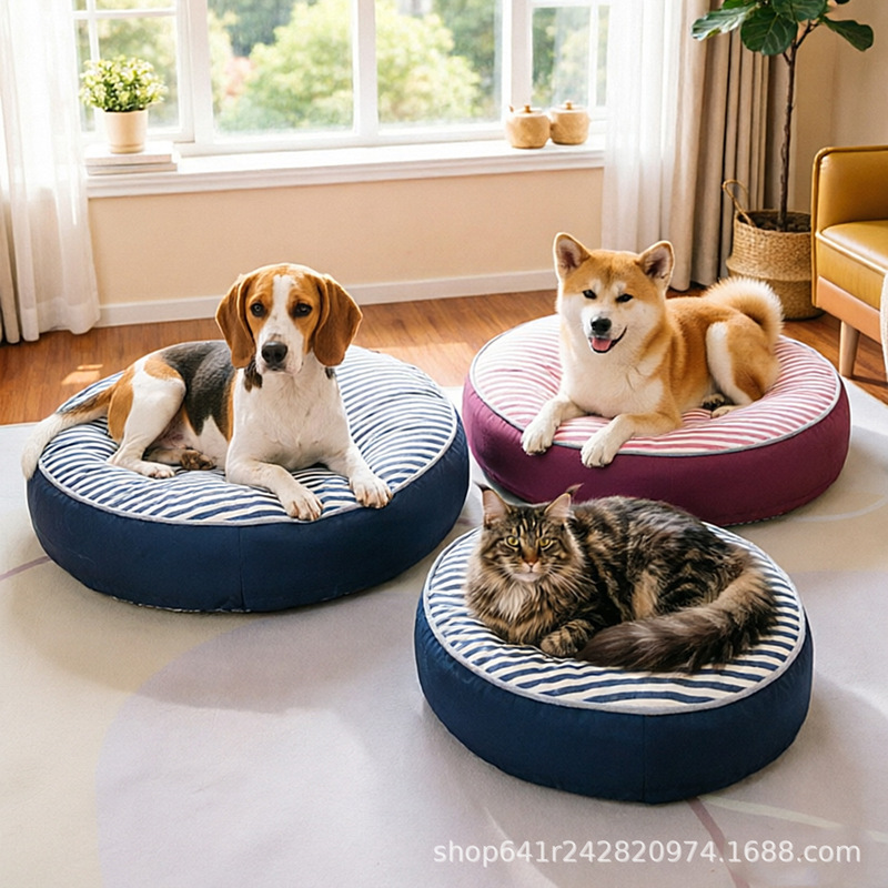 Removable and Washable Round Pet Bed, Suitable for All Seasons, Dog Bed, Cat Bed, Thickened for Spring, Autumn, and Winter, Cat and Dog Mattress, Pet Supplies Removable and Washable Round Pet Bed, Suitable for All Seasons, Dog Bed, Cat Bed, Thickened for Spring, Autumn, and Winter, Cat and Dog Mattress, Pet Supplies