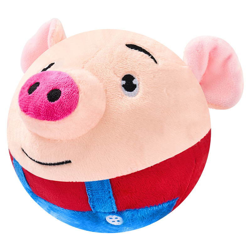Internet-Famous Music Bouncing Pig Toy for Infants and Babies, Early Education Educational Toy, Bouncing Ball, Jumping Ball, Children's Doll, Birthday Gift