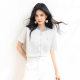 Ice Silk Knitted Shirt Women's Thin 2025 Summer New Design Concurrent Color Dog Short-sleeved T-shirt Slimming Top