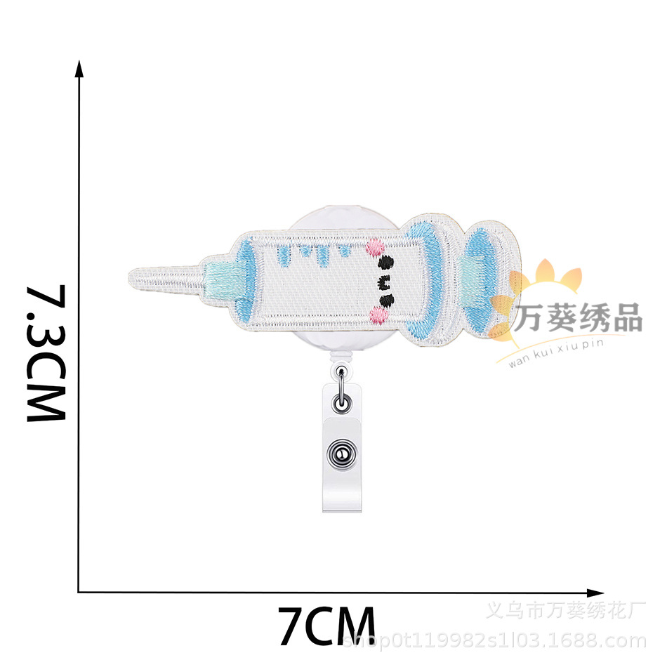 Enfermera Insignia fácil tirar hebilla bordado pegatinas de tela jeringa de dibujos animados parche pegatinas bolas de medicina equipo bordado etiqueta planchado