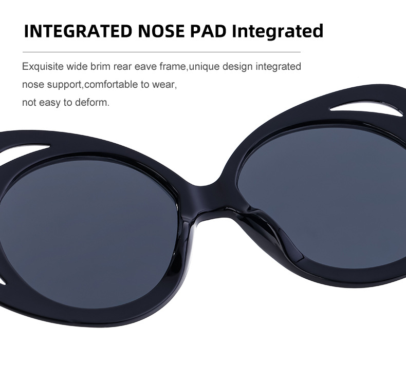 Oval Frame Sunglasses For Women Personalized Hollow Design_voghion.com