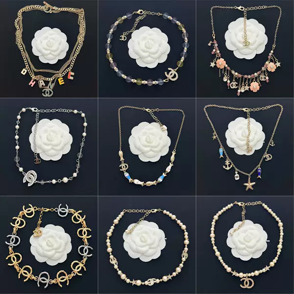 Real Shot of Classic Chanel-Style High-Quality Necklace for Women, Light Luxury Colorful Diamond-Encrusted Fashion Jewelry, Factory Wholesale