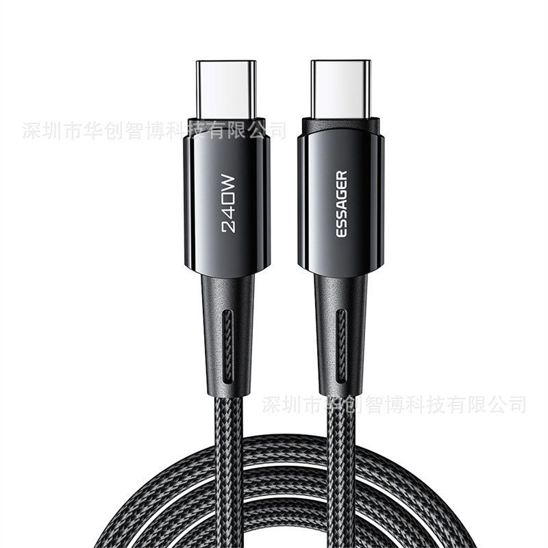 ESSAGER M & G serie PD240W cable de datos de alta potencia 5A Computadora teléfono móvil cable de carga rápida C-C de doble puerto
