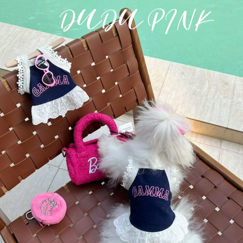 Mascotas primavera y verano encaje princesa estilo tirantes vestido delgado peluche bichón perro pequeño perro gato ropa
