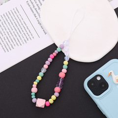 Nadya's new bead-in-bead oil-dropping love mobile phone chain diy mobile phone case lanyard anti-fall hand rope pendant for women