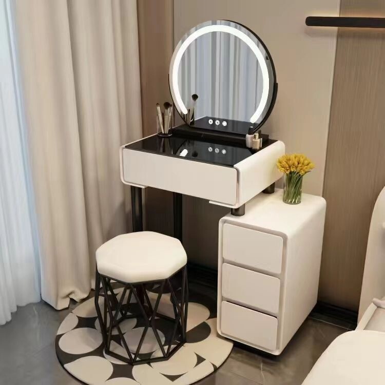 Dressing Table for Home Use, Bedroom Makeup Table, Modern Minimalist Multifunctional Table for Small Apartments, Rental Housing Smart Mirror Dressing Table