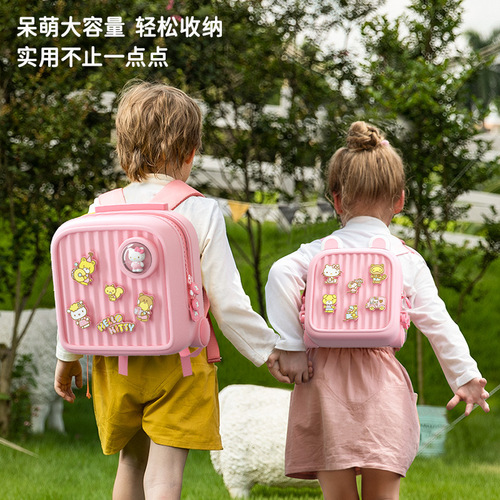 Hello Kitty Children's Travel Dual Shoulder Small Backpack DIY Pattern Crossbody Bag Orthopedic Kindergarten Student Schoolbag