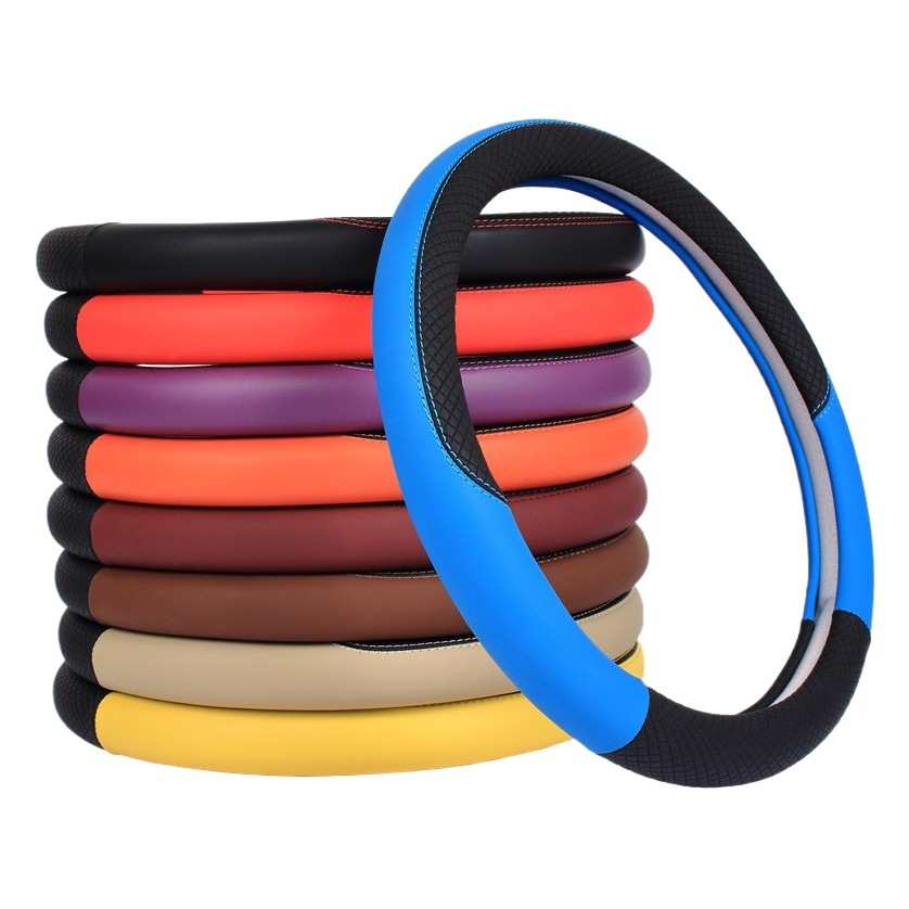 Car Steering Wheel Cover, Anti-Slip Handlebar Cover, Car Interior Decoration, Car Leather Protective Cover, Car Supplies, Universal for All Seasons
