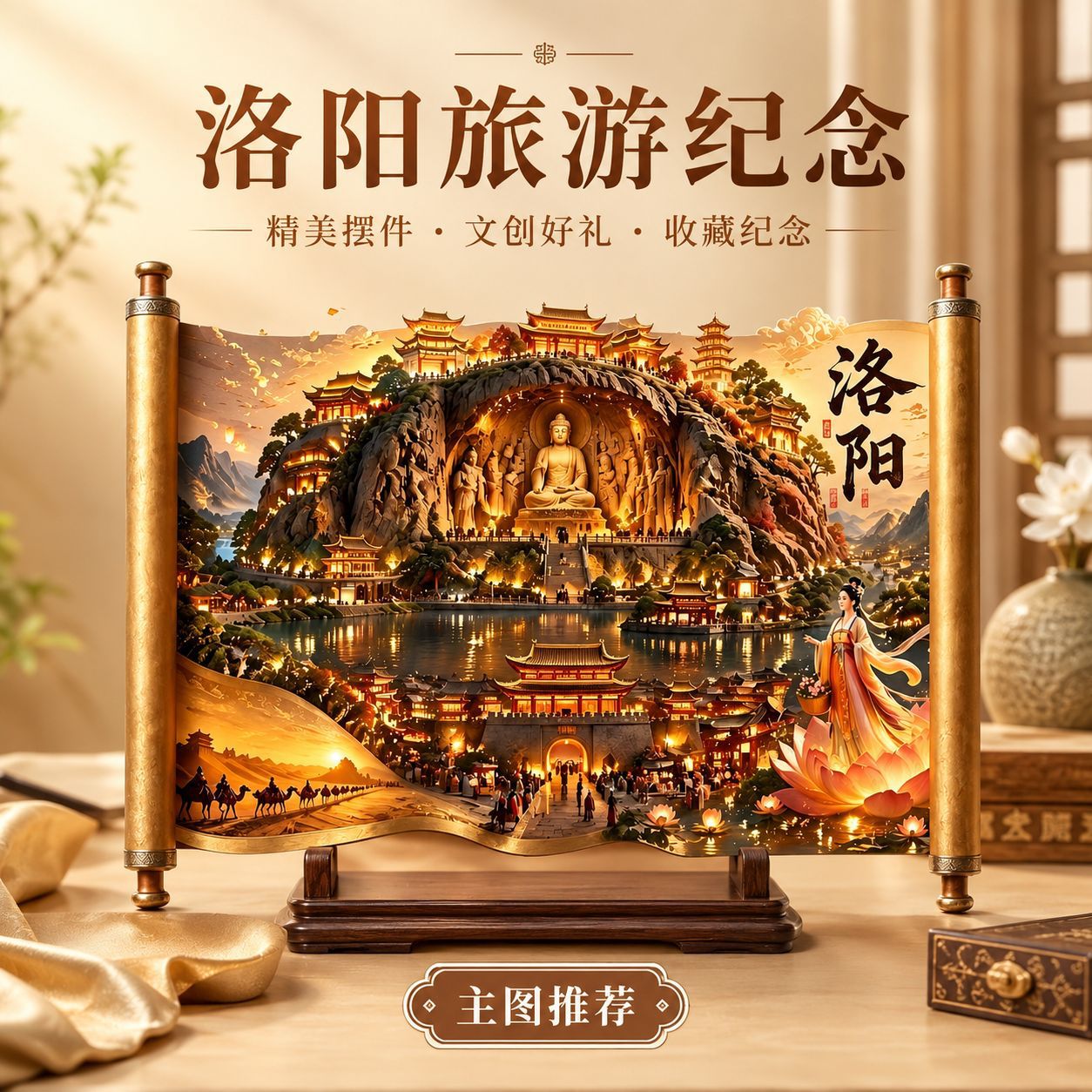 洛阳地标金属冰箱贴旅游景点纪念品伴手礼装饰品门贴洛阳白马寺