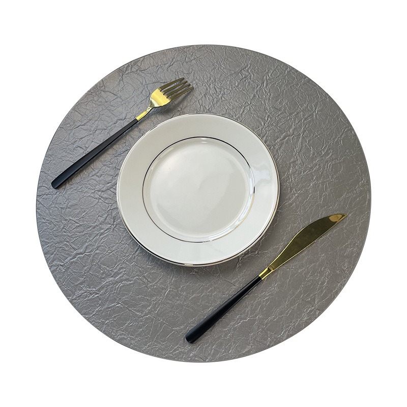 Barra de bar mantel de cuero redondo grueso retro, impermeable y a prueba de aceite, tapete de mesa, tapete de aislamiento térmico de mostrador de vajilla de sensación avanzada