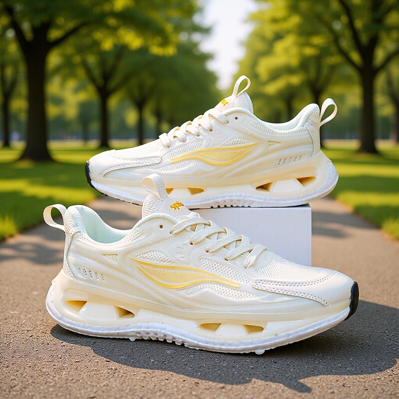 New Spring and Summer Sports Casual Shoes Mesh Breathable Soft Sole All-match Running Shoes Shock Absorption Super Soft Waterproof Popcorn Bottom