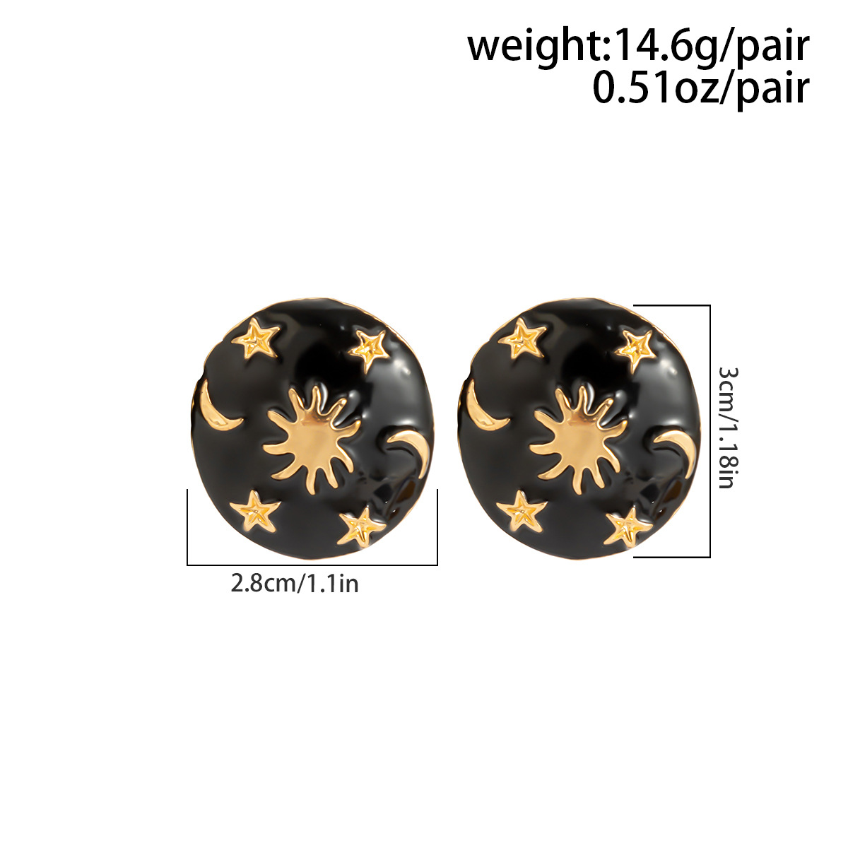 Retro Star Moon Alloy Enamel Artificial Pearls Christmas Womenu0027S Ear Studs 1 Pair