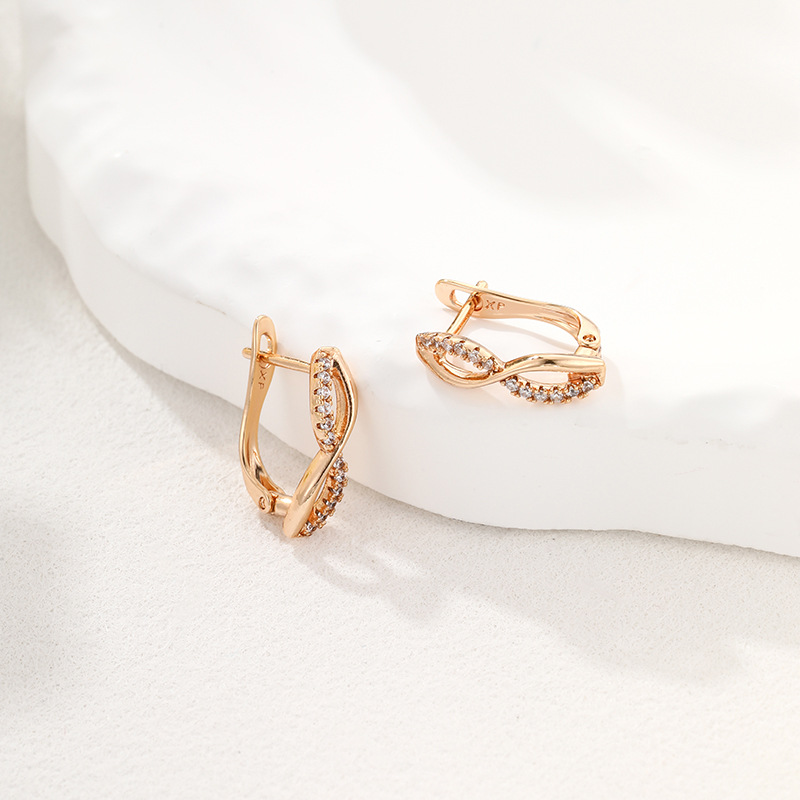Aretes de Figura 8 con Broche D de Aleación de Cobre para Mujer