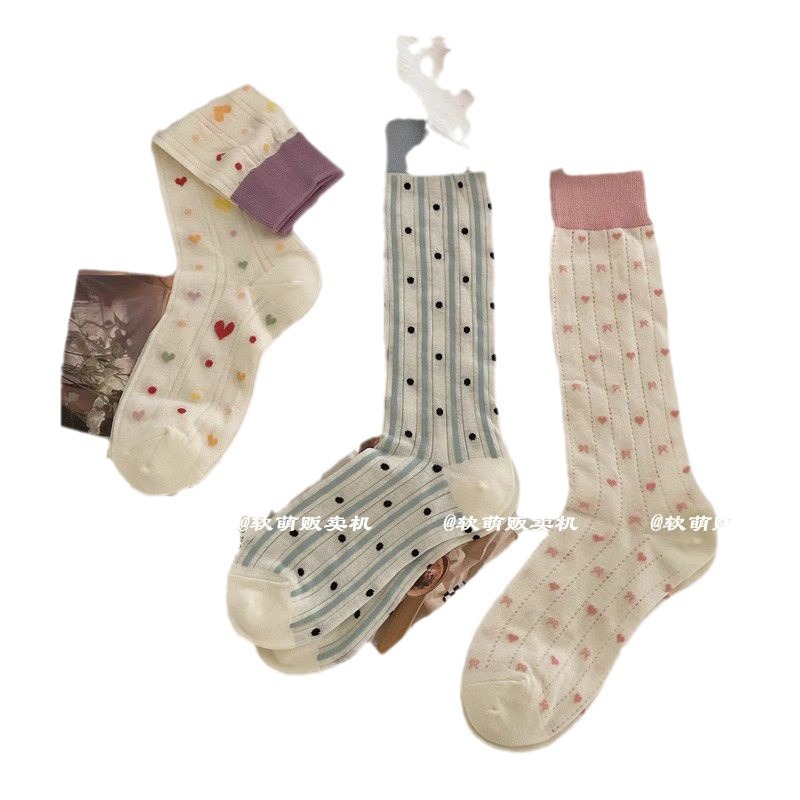 Brand summer breathable thin cute knee socks with bow