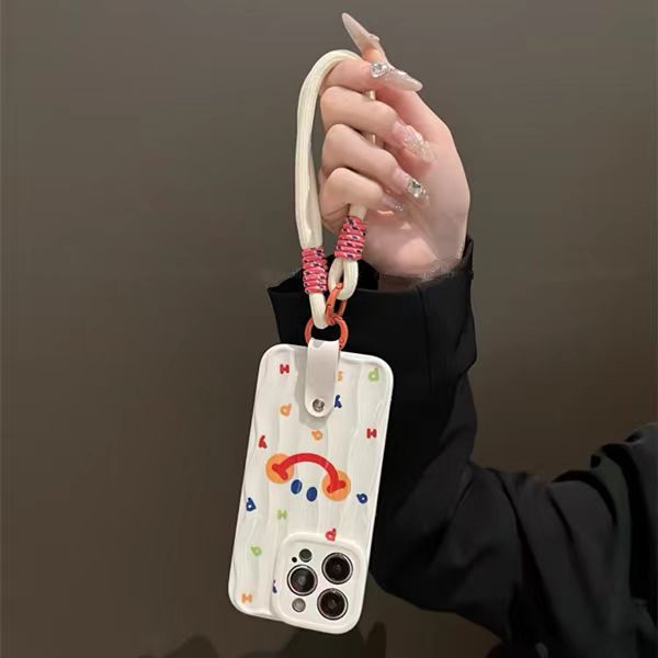 Simple colorido carta cara sonriente iPhone15 patrón de onda 14ProMax para Apple 13 teléfono caso 12 hembra 14