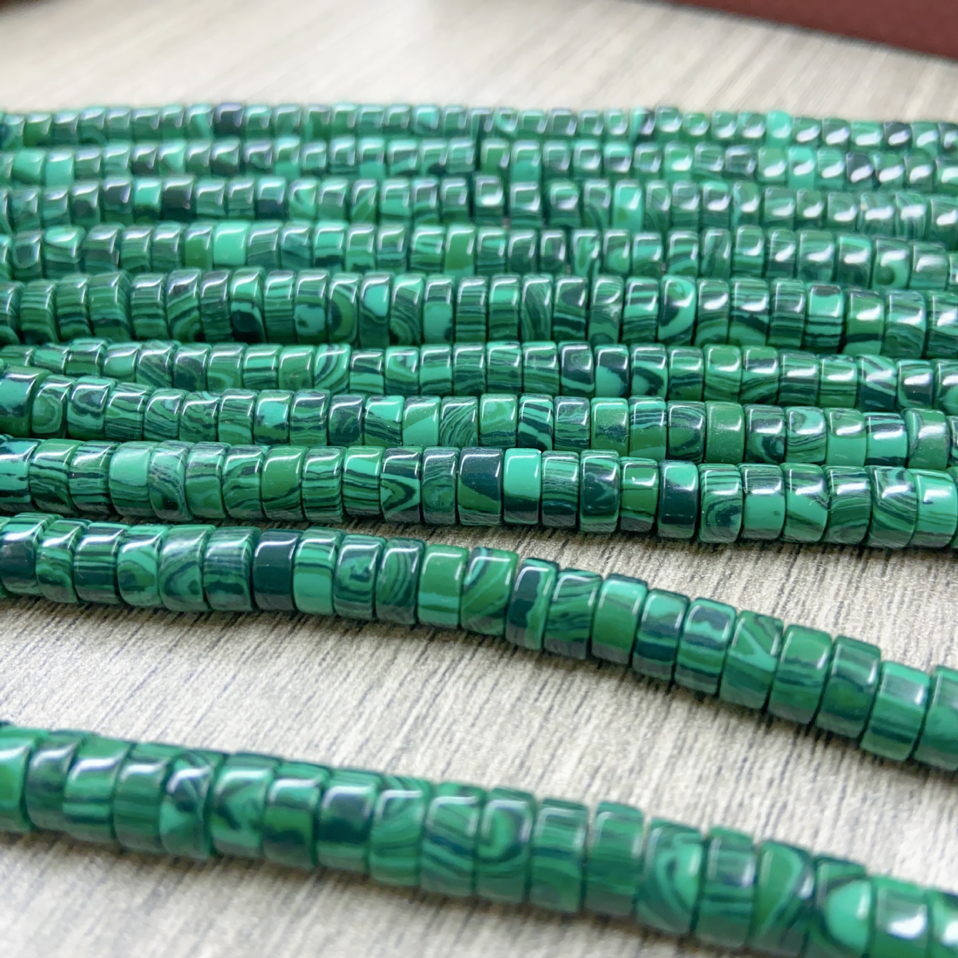 Malachite Straight-Cut Spacer Beads, Loose Beads, Accessory Beads for DIY Jewelry, Bracelets, and Crafts