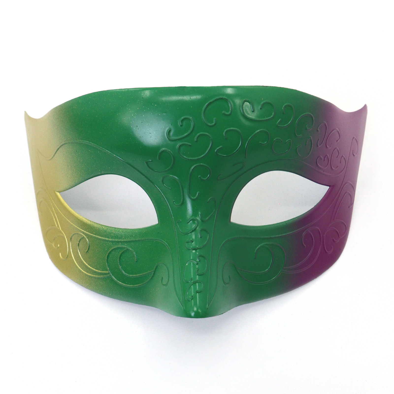 Amazon TK carnaval oro roxo verde tricolor retro máscara de mitad de cara espectáculo de escenario de fiesta máscara de accesorios