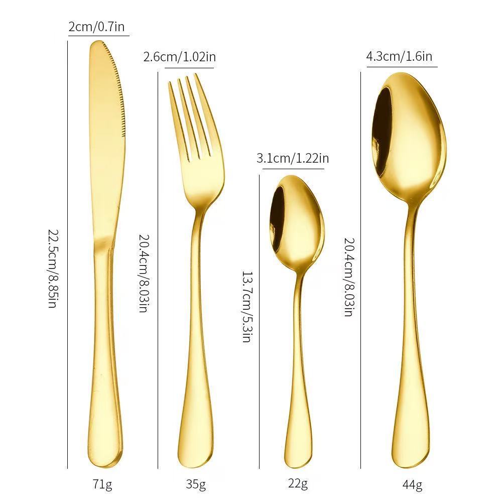 Vajilla de comida occidental de acero inoxidable transfronterizo 1010 juego de 24 piezas de cuatro piezas principales caja de regalo regalo cuchillo, tenedor, cuchara, juego de vajilla de estilo occidental