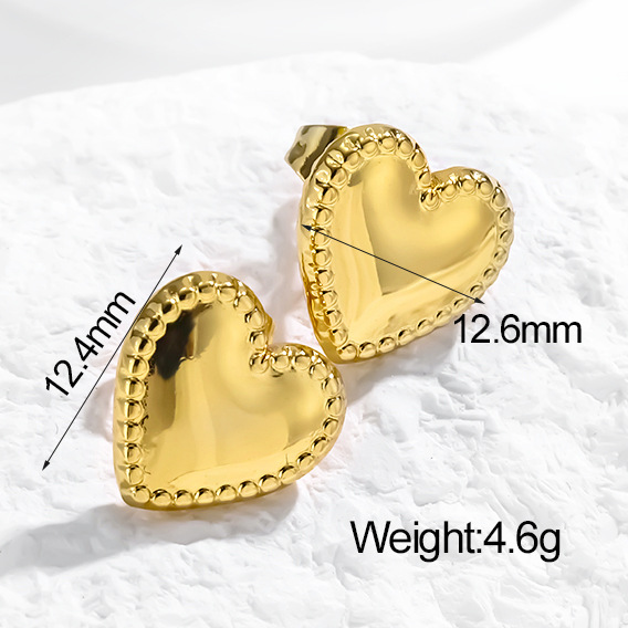 11g Weight 304 Stainless Steel Ear Needle Material Ear Studs Classification 1 Pair Quantity Holiday, Daily Occasion 304 Stainless Steel Material Heart Shape Pattern All Seasons Season Women's Gender Plating Design Simple Style Style 1 Pair Simple Style Heart Shape Plating 304 Stainless Steel Ear Studs 6
