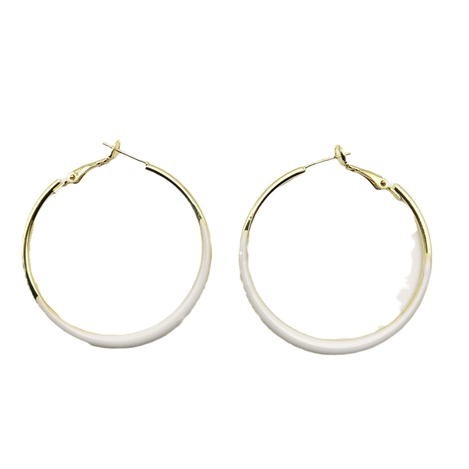 Fashionable white earrings, European style, internet celebrity