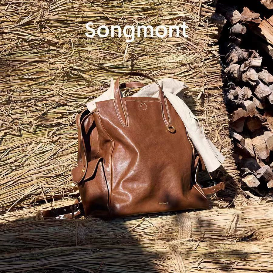 Рюкзак больших размеров Songmont под гору с pine track серия без пола гендер ретро кожаный 16-дюймовый компьютерный мешок
