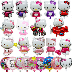 New Style KT Cat Cycling Running Cartoon Animal Shape Children's Birthday Party Decoration Balloon Wholesale