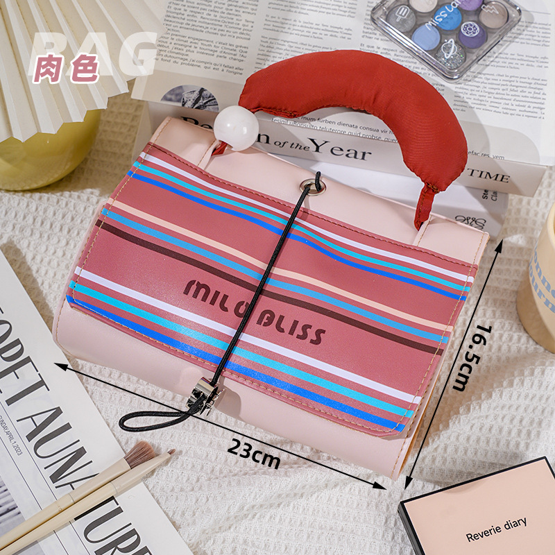 Xiaohongshu bolsa de cosméticos explosiva bolsa de lavado impermeable portátil de color de contraste lindo de gran capacidad bolsa de almacenamiento para productos para el cuidado de la piel femenina