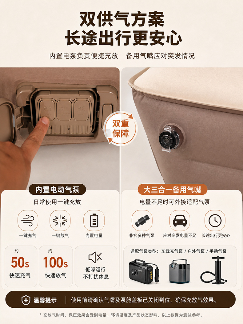 Car inflatable mattress, suitable for AITO and Li Auto SUVs, universal front seat sponge mattress, a great tool for sleeping in the passenger seat or taking a nap