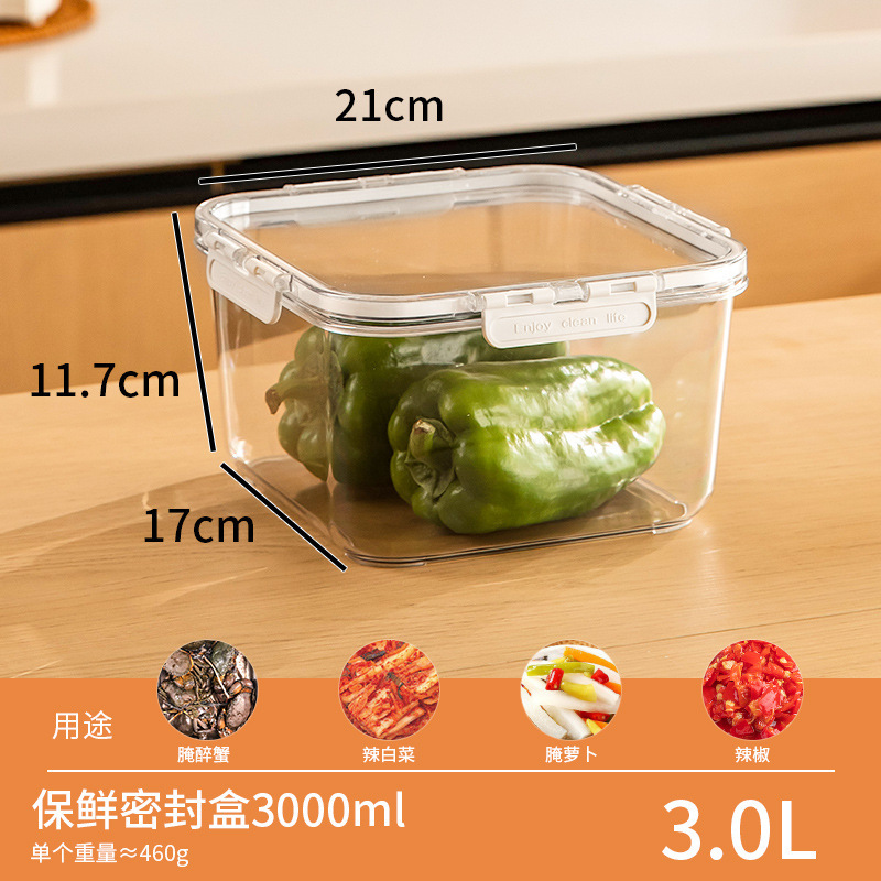 透明シール保冷箱冷蔵庫専用大容量果物弁当箱家庭用透明petプラスチック密封箱|undefined
