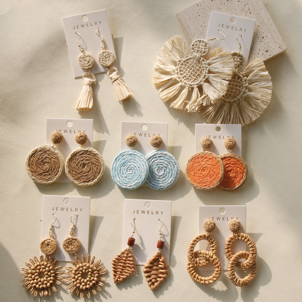 beach fashionable straw earrings