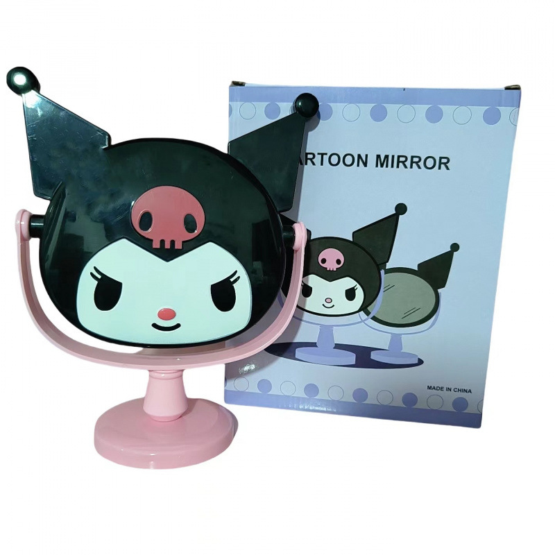 Espejo de maquillaje de escritorio Kulomi, espejo de tocador de diamante de pegatina de bricolaje hecho a mano, diseño de rotación de escritorio creativo, espejo de diamante pegajoso