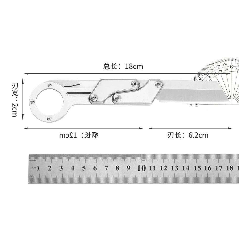 Outdoor mechanical folding tool convenient folding knife high hardness multifunctional push form fruit express knife