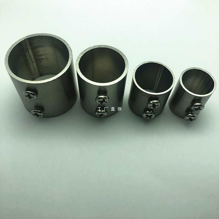 Wholesale stainless steel round pipe straight-through outer joint shelf fixed connector connector clothes pole interface assembly