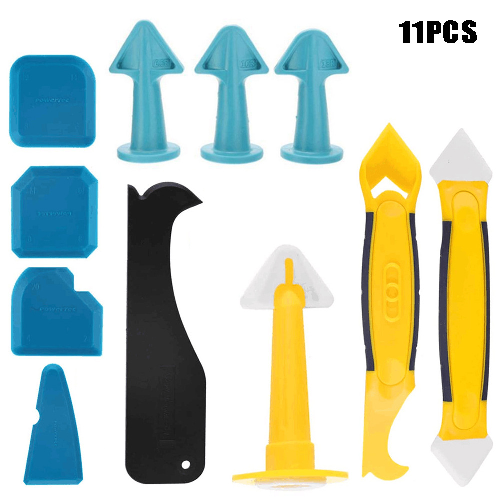 跨境11件套填缝工具美缝喷嘴密封剂密封刮板塑料刮刀地板窗间隙