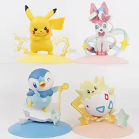 Фигурка слепой коробки Pokémon Pet Elf, модная игровая сцена, анимационная модель Eevee Pikachu, украшения Pokémon