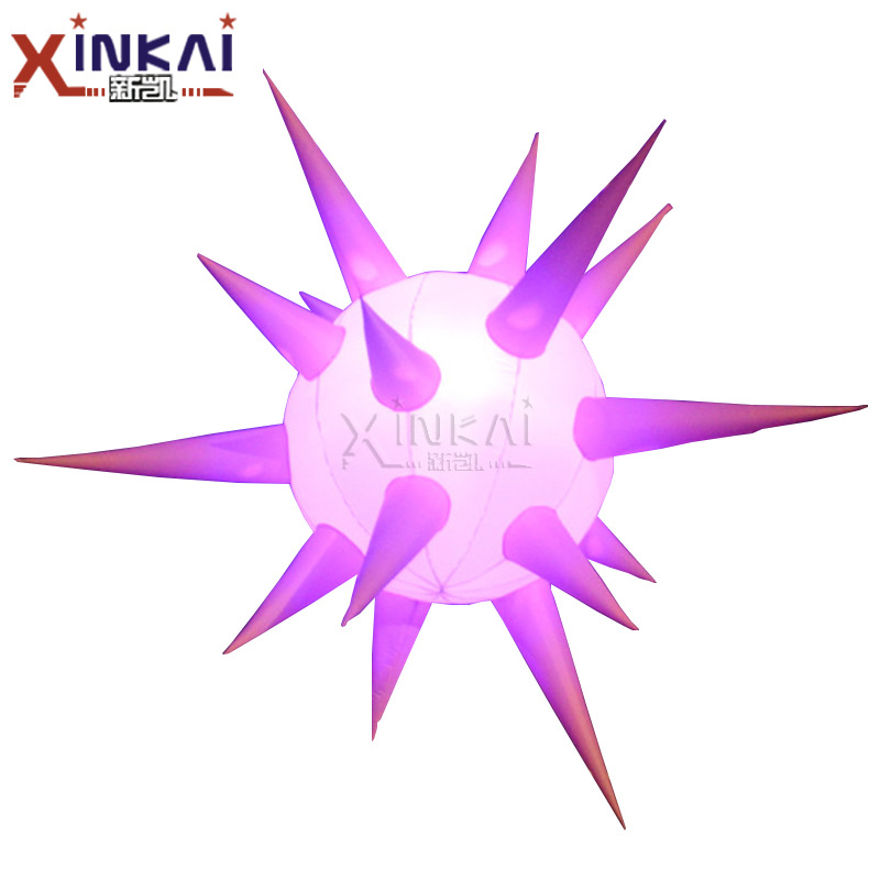 彩灯舞台广告活动吊挂刺球酒吧吊饰舞台装饰充气灯光悬挂发光刺球