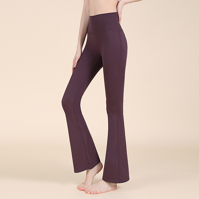 ヨガパンツ、フレアパンツ、ラインが恥ずかしくない、タイトフィット、ヒップアップ、お腹コントロール、ハイウエスト、着痩せ、ワイドレッグスポーツパンツ、ややフレアヨガパンツ|undefined
