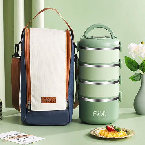 Yimai 304 stainless steel office worker portable pot multi-layer lunch box student large capacity lunch insulated lunch box