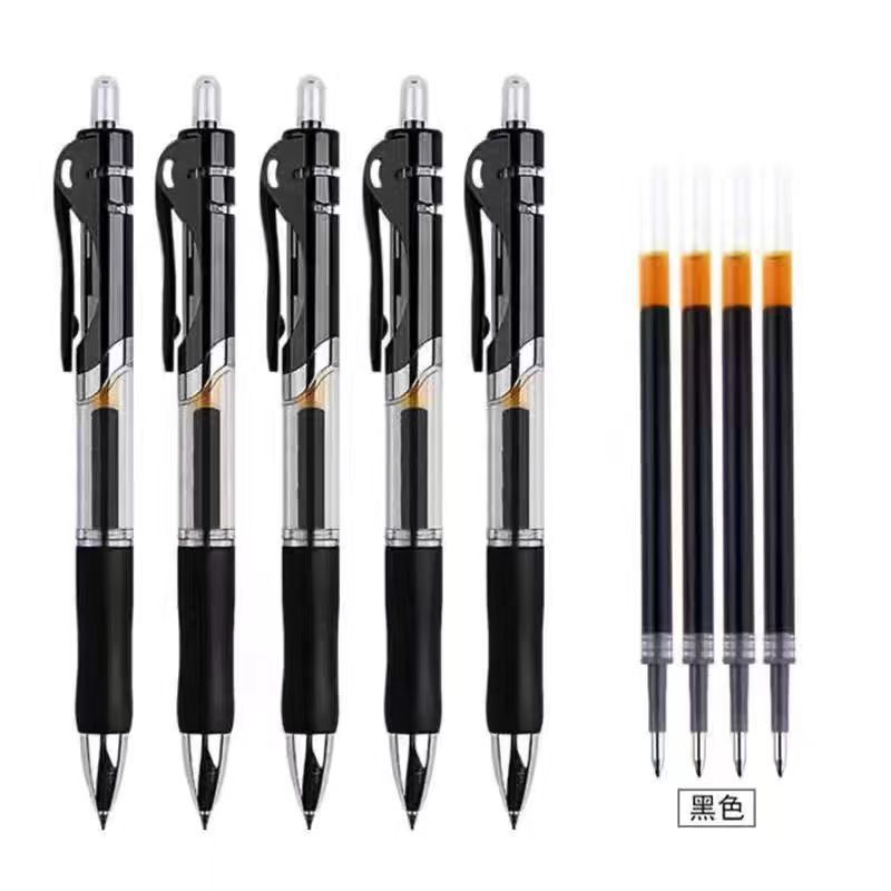 K35 プレスゲルペン高価値白ペン学生試験用大容量カーボンブラック水性署名ペン|undefined