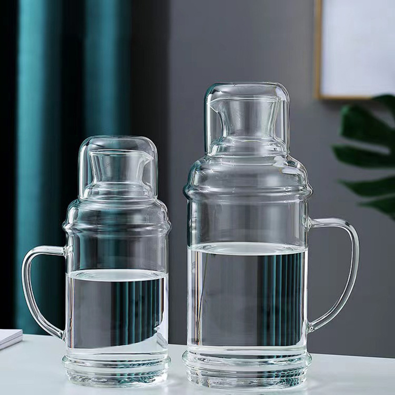 大容量花茶壺家用倒扣涼開水扎壺玻璃涼水壺 冷水壺復古飲料果汁