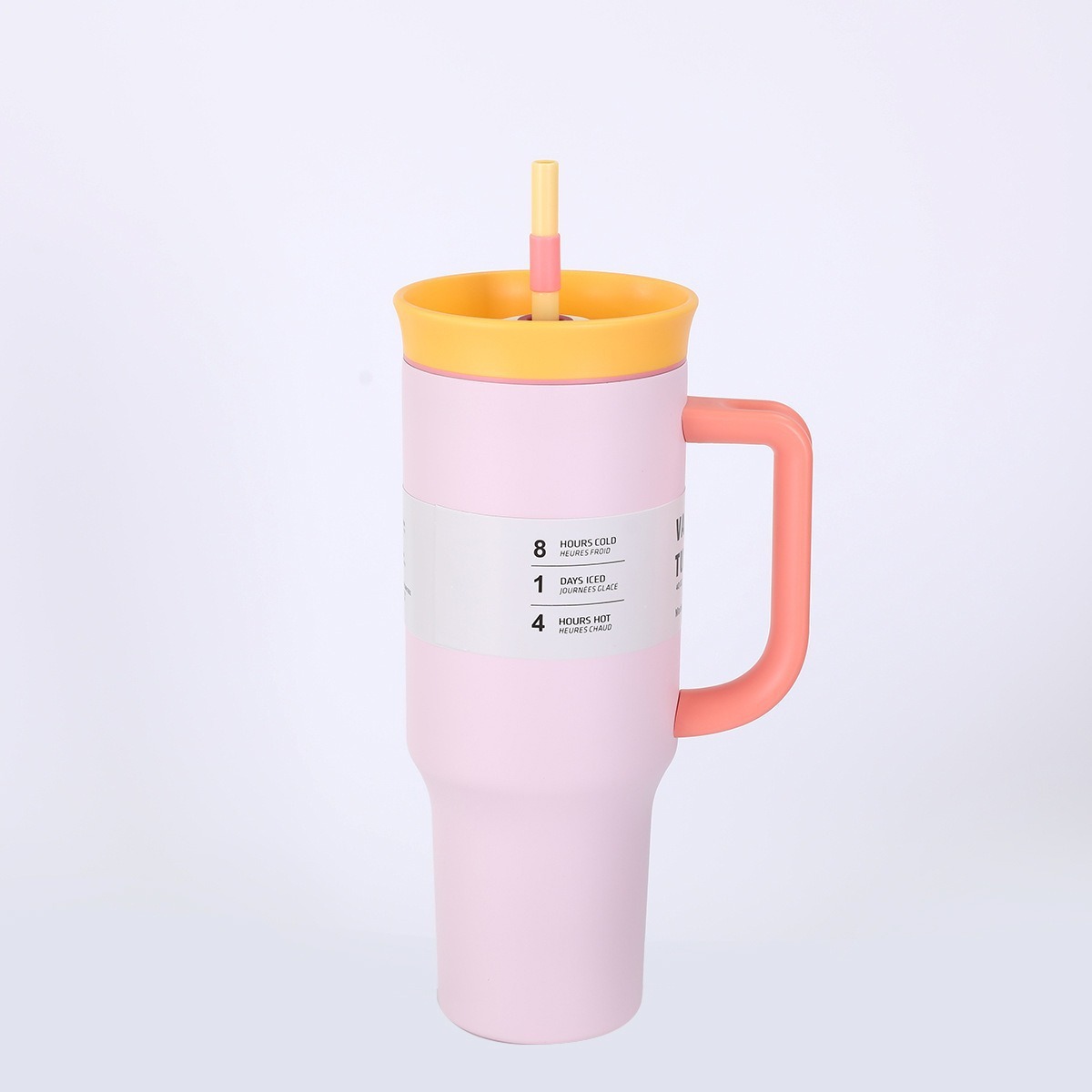 Cross-border 40oz taza de hielo de paja de gran capacidad 304 taza de aislamiento térmico de acero inoxidable mango portátil al aire libre taza de automóvil